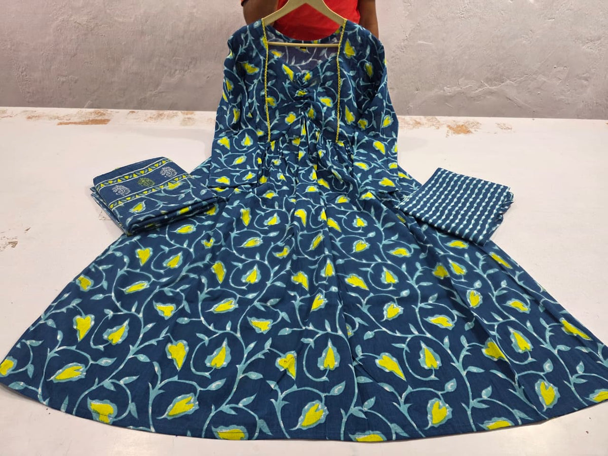 New Anarkali kurta set with Angrakha style with side dorii attached heavy Tassel