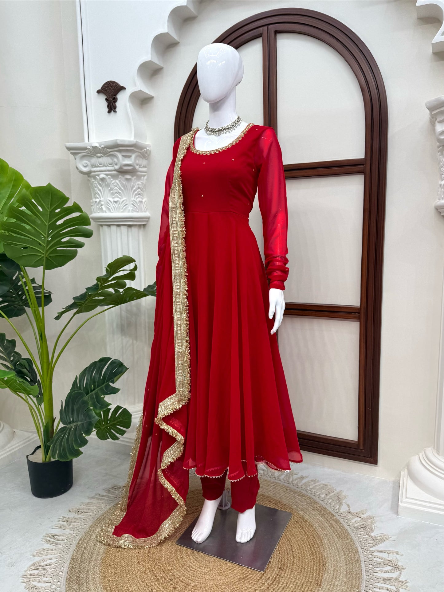 Red Anarkali Set lifestyle photo