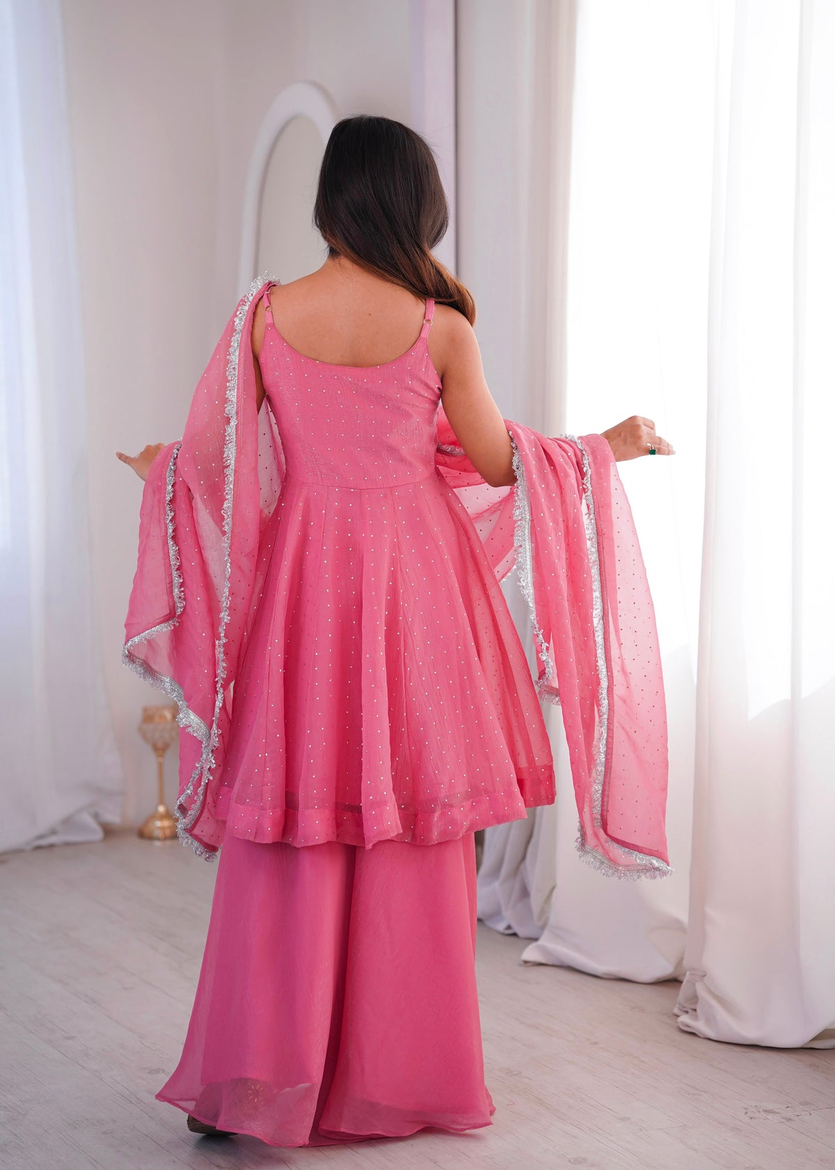 Sky Blue Sharara Suit Set - Full View