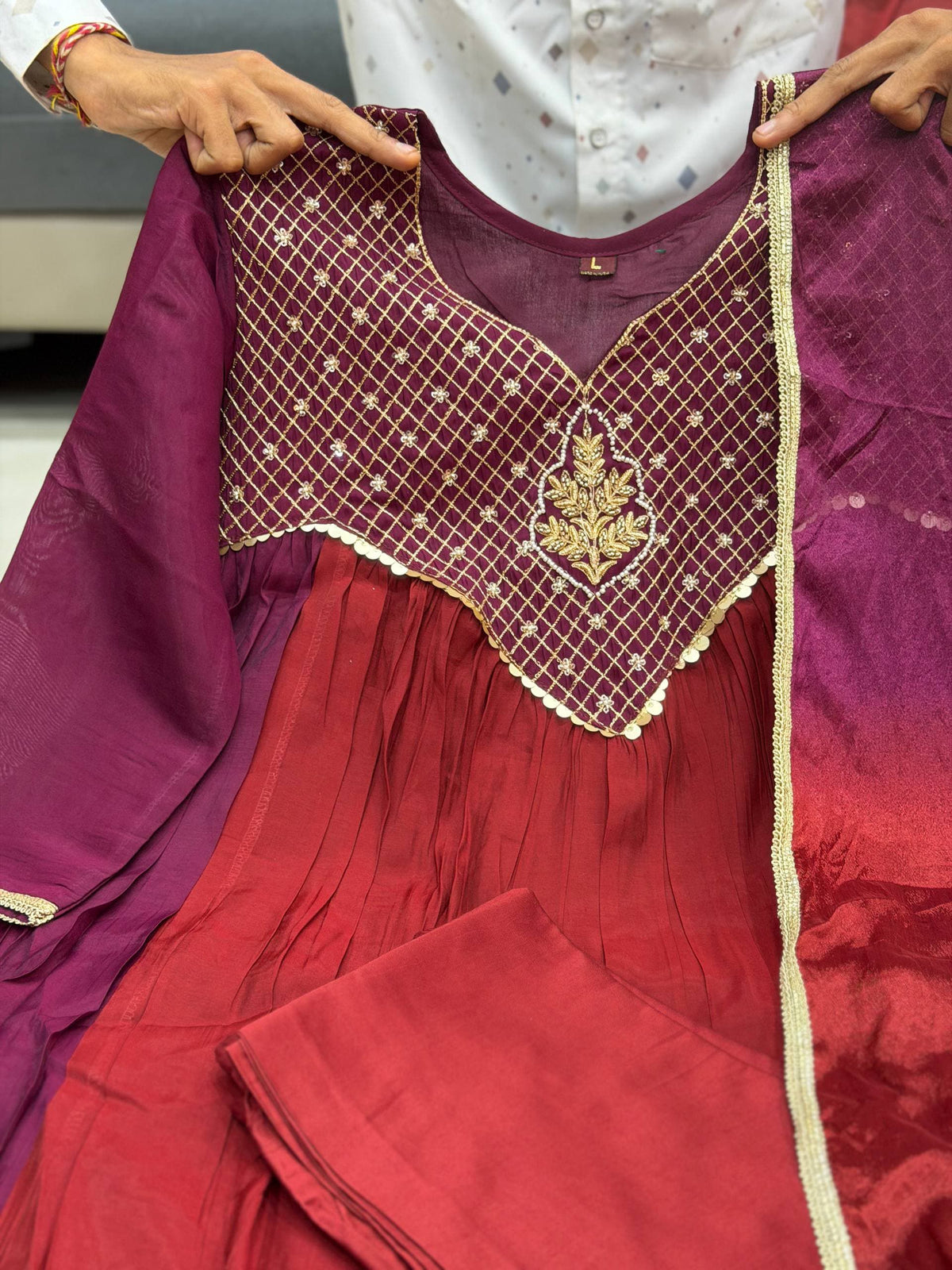 Premium Festive Anarkali Set - Full look on model