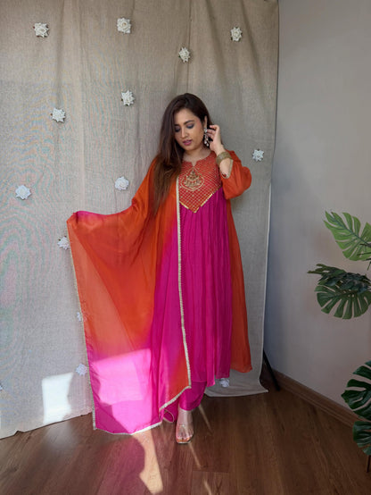 Premium Festive Anarkali Set - Full model shot
