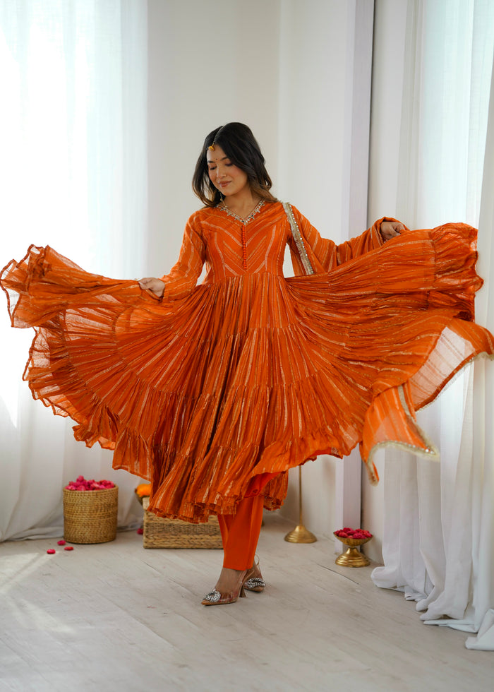 Ruffle Anarkali Gown detail view