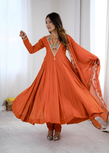 Designer Anarkali Three Piece Set - Model pose