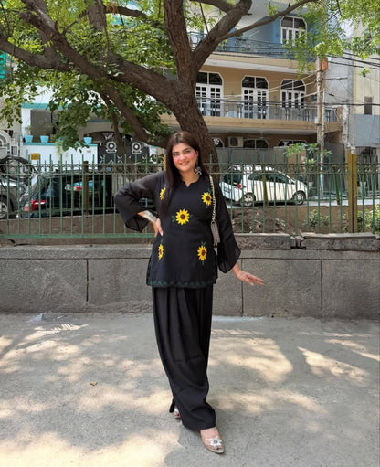 Sunflower Coord Set - Full length outdoor view