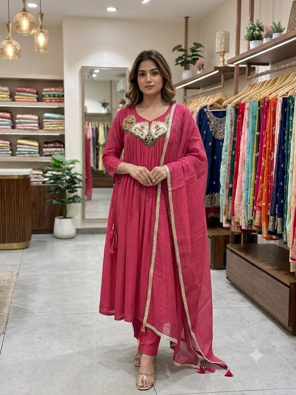 Sequence Embroidered Gown with Pant and Dupatta
