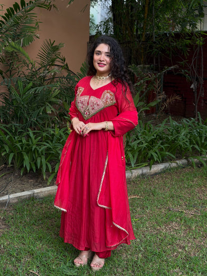 Sequence Embroidered Gown with Pant and Dupatta