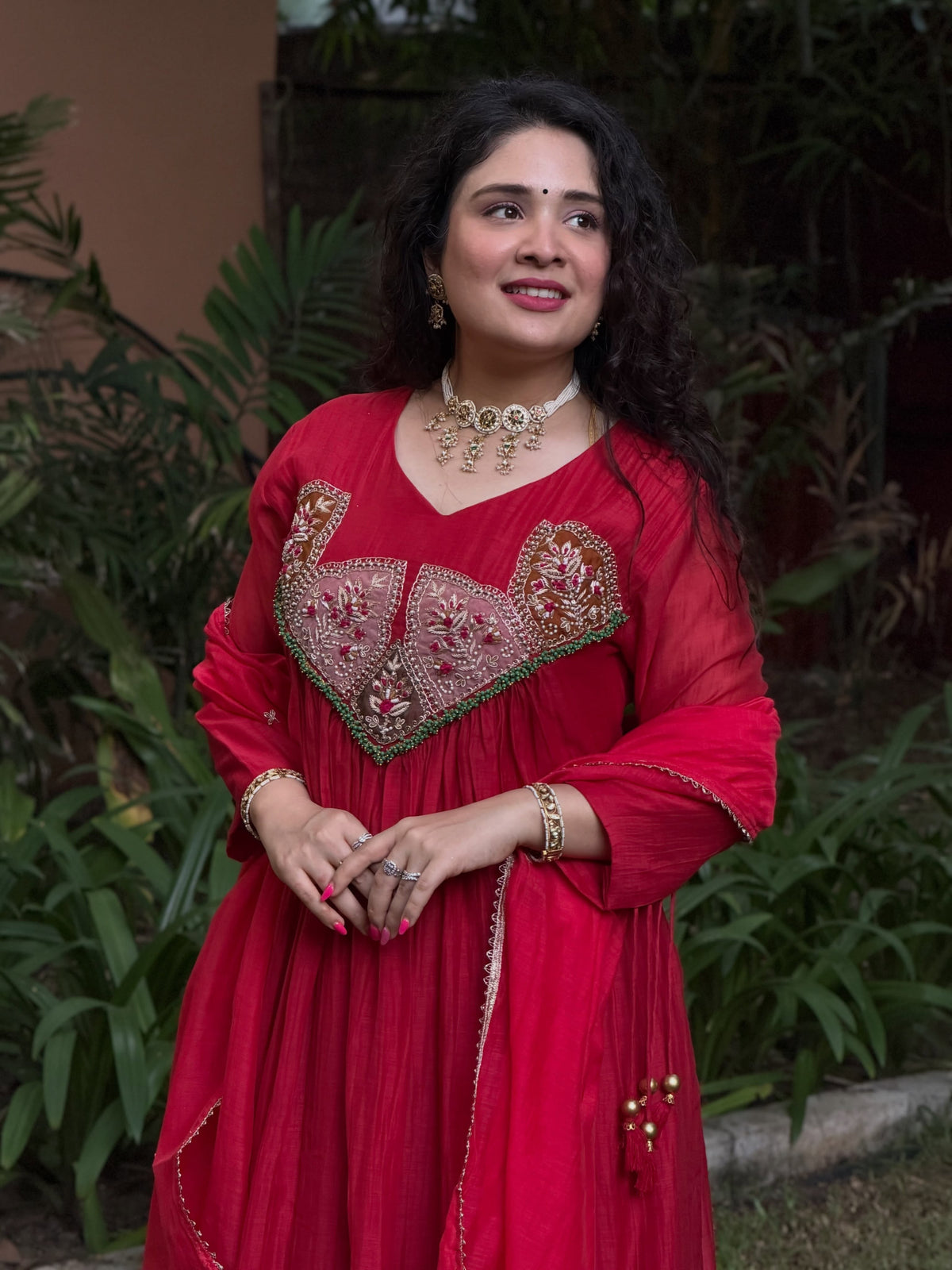 Sequence Embroidered Gown with Pant and Dupatta