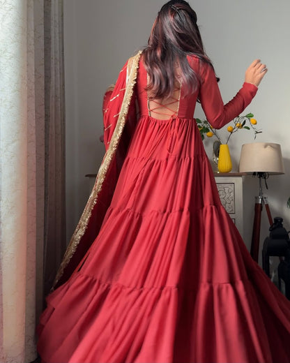 Designer Anarkali Set - Ruffle Faux Georgette with Dupatta (KD-1539)