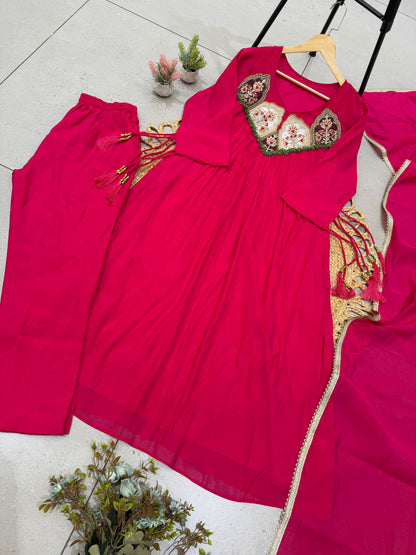 Sequence Embroidered Gown with Pant and Dupatta