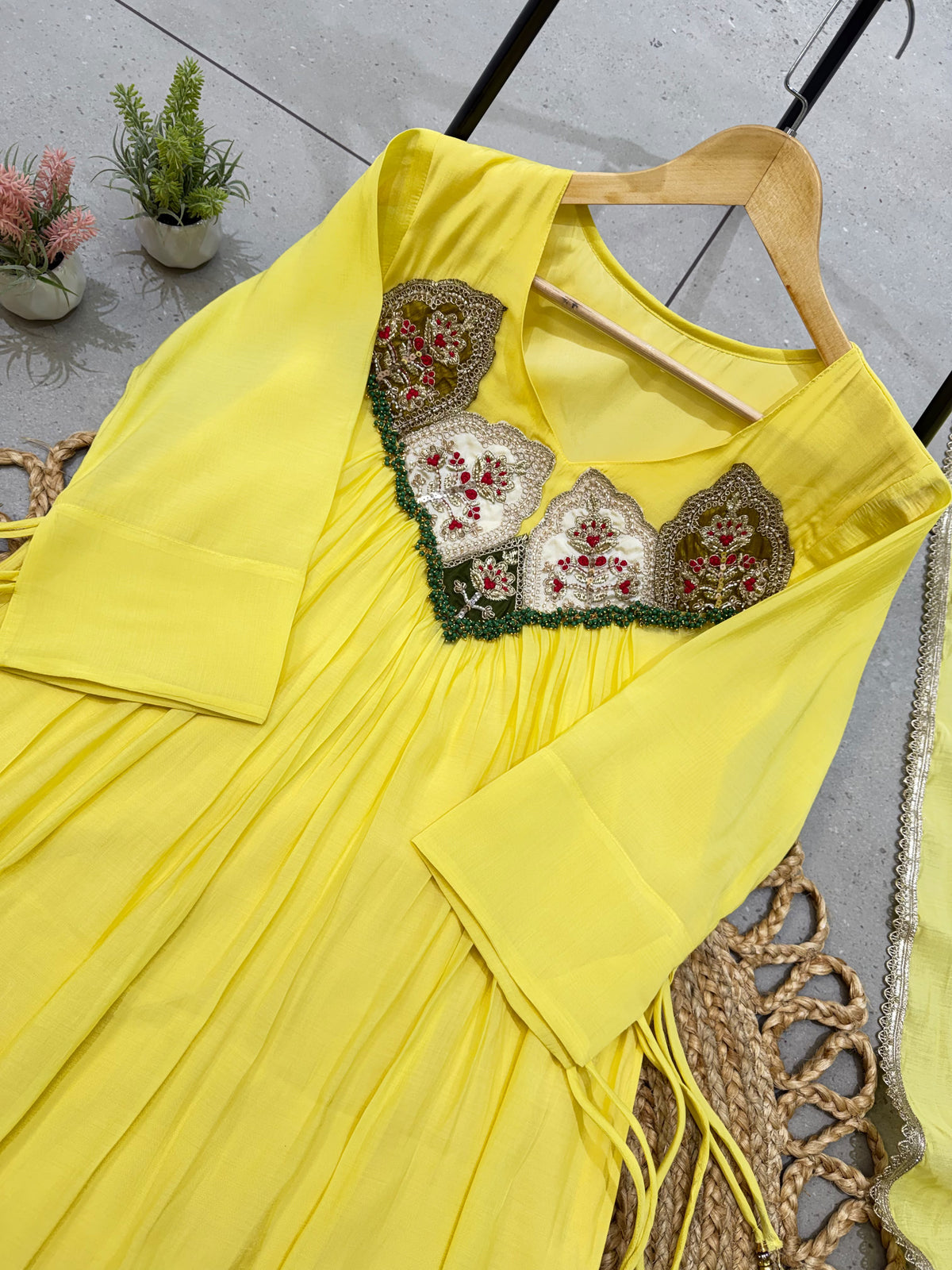 Sequence Embroidered Gown with Pant and Dupatta