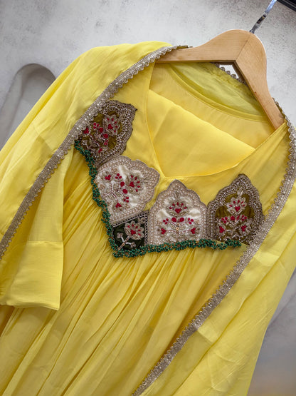Sequence Embroidered Gown with Pant and Dupatta