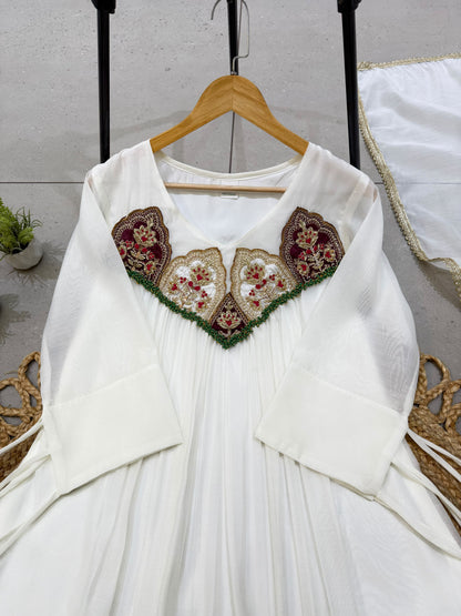 Sequence Embroidered Gown with Pant and Dupatta
