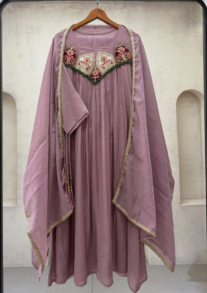 Sequence Embroidered Gown with Pant and Dupatta