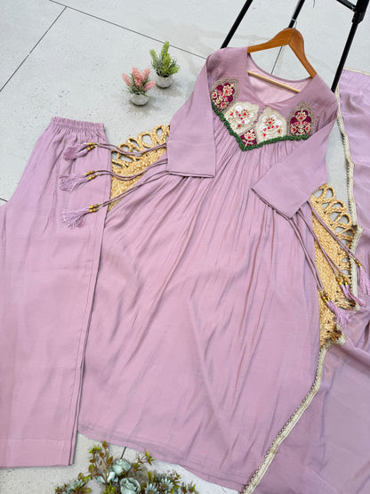 Sequence Embroidered Gown with Pant and Dupatta