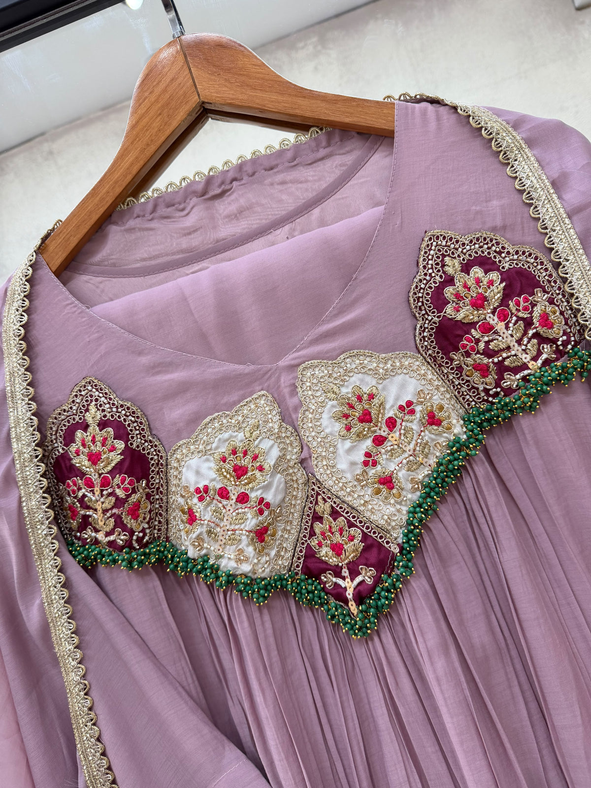 Sequence Embroidered Gown with Pant and Dupatta