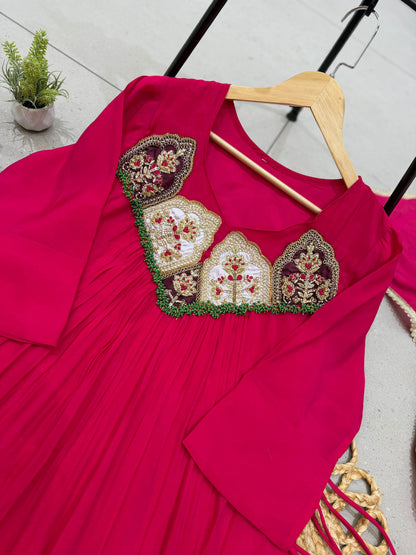 Sequence Embroidered Gown with Pant and Dupatta