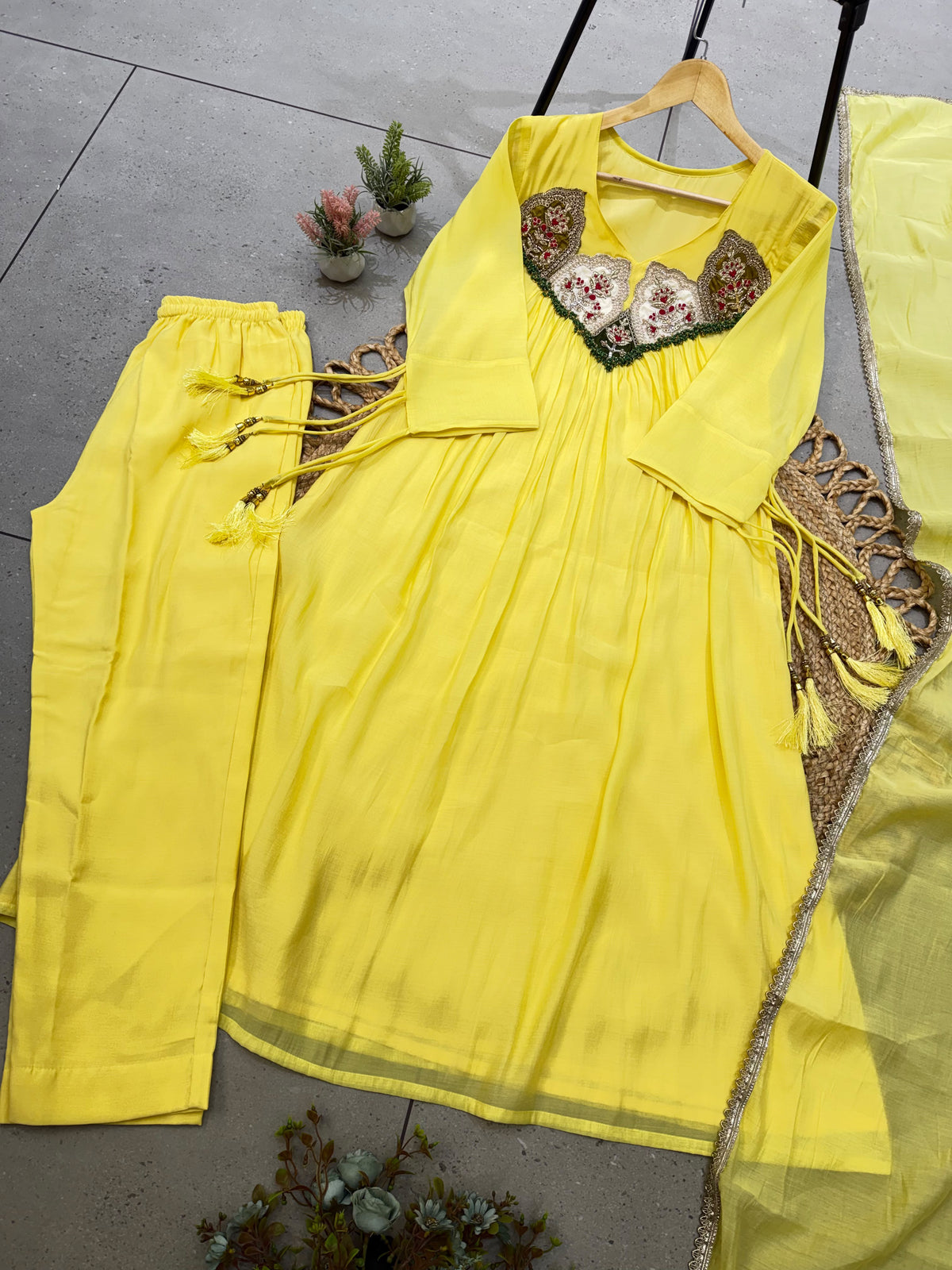 Sequence Embroidered Gown with Pant and Dupatta