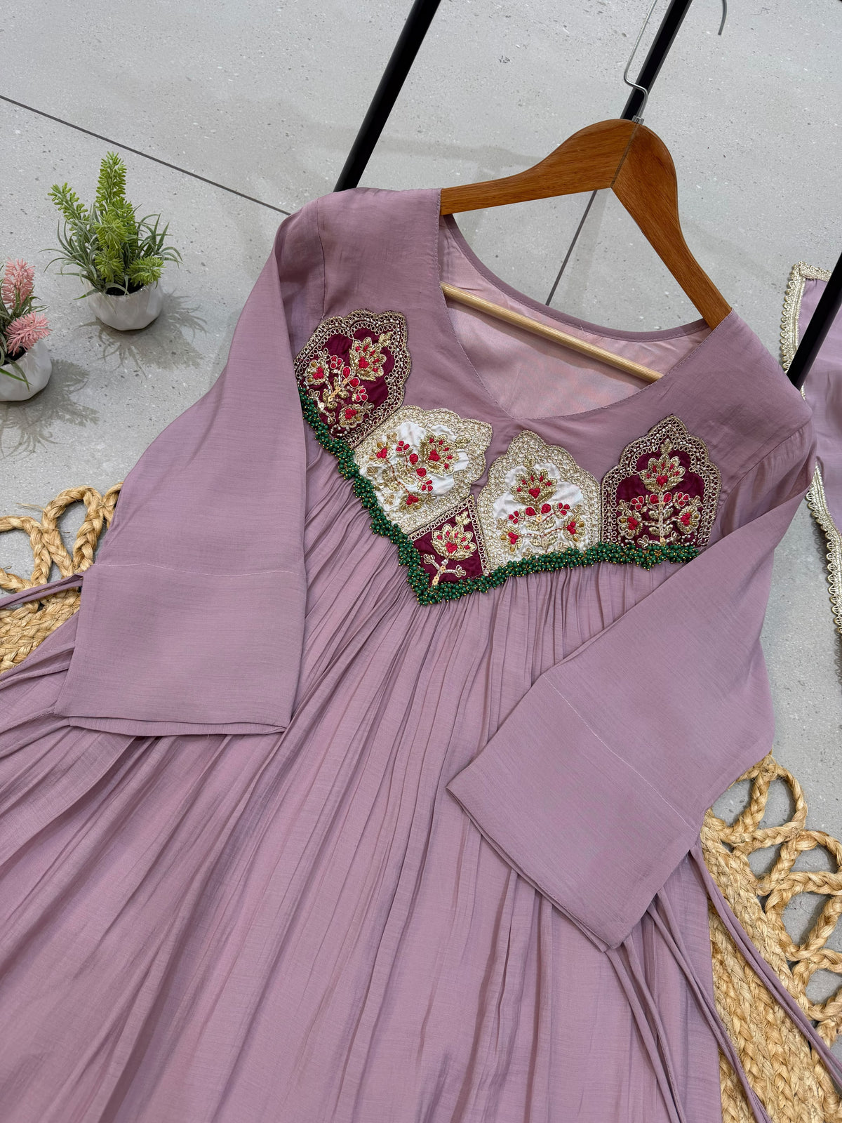 Sequence Embroidered Gown with Pant and Dupatta