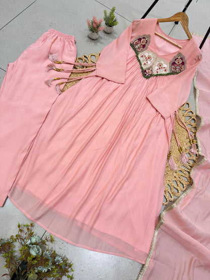 Sequence Embroidered Gown with Pant and Dupatta