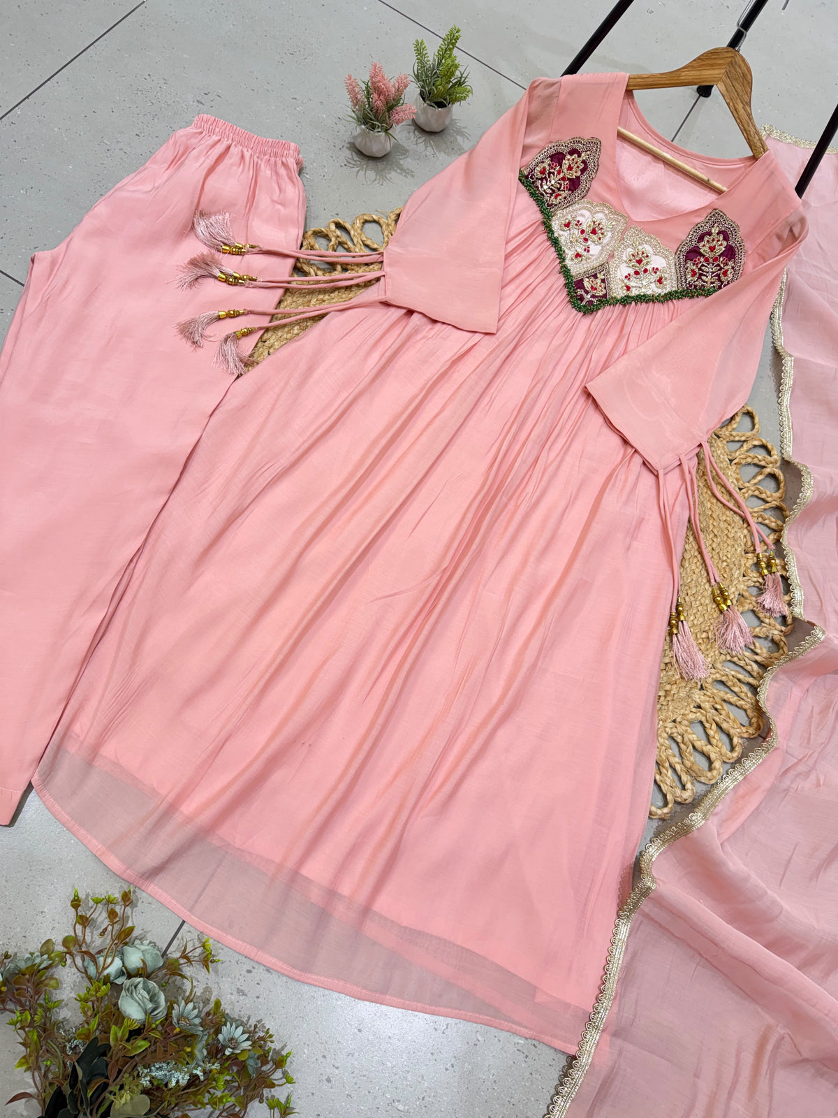 Sequence Embroidered Gown with Pant and Dupatta