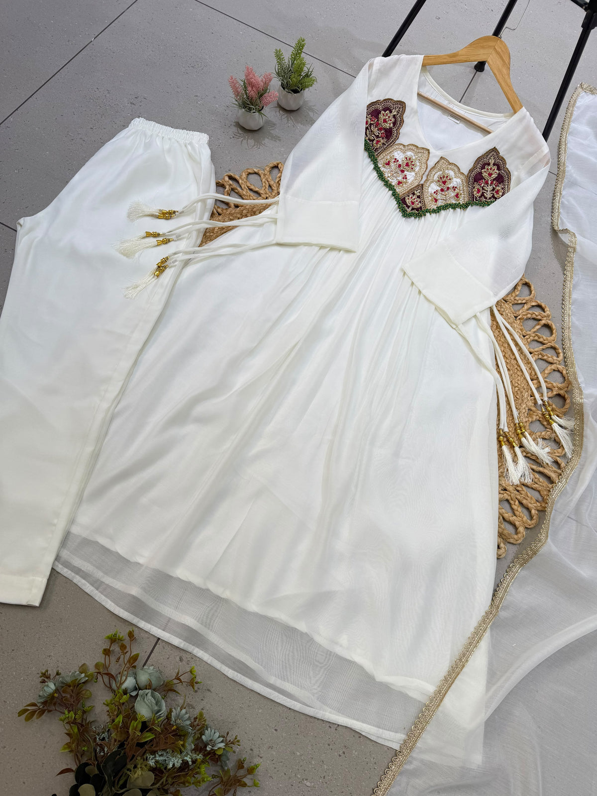 Sequence Embroidered Gown with Pant and Dupatta