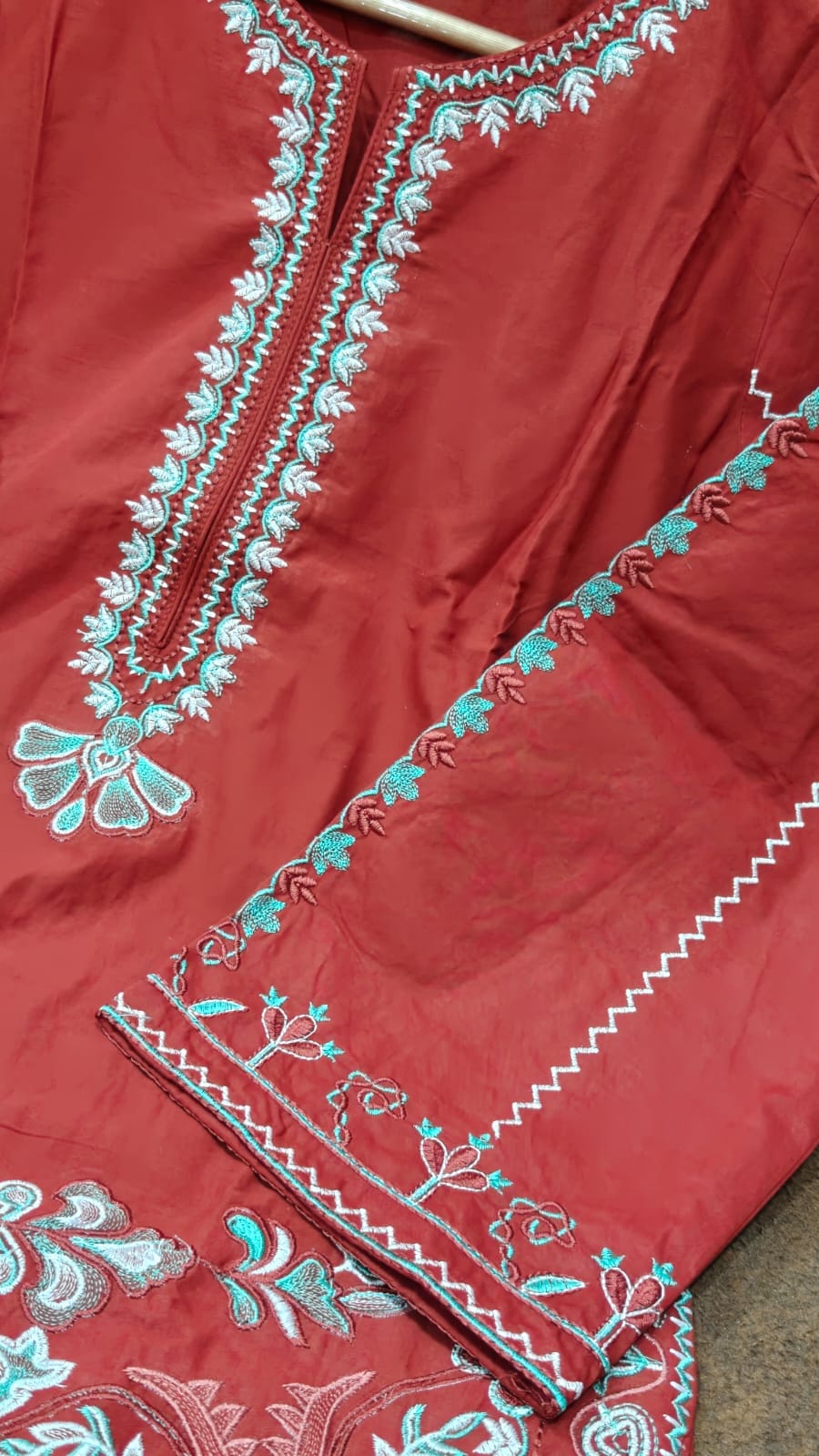 Elegant Cotton Farshi Salwar Set - Rust