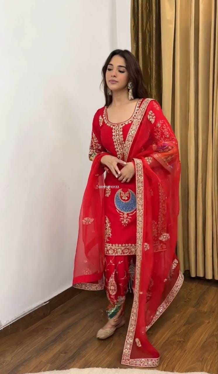 Designer Partywear Top Pant and Dupatta
