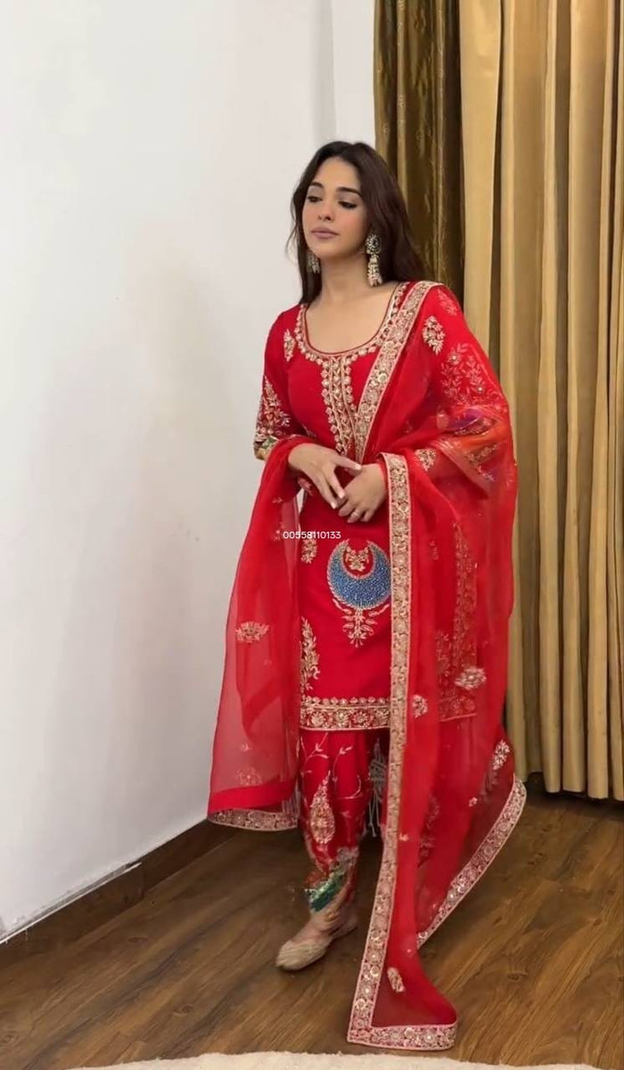 Designer Partywear Top Pant and Dupatta