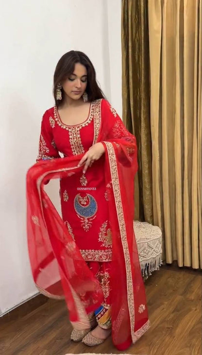 Designer Partywear Top Pant and Dupatta