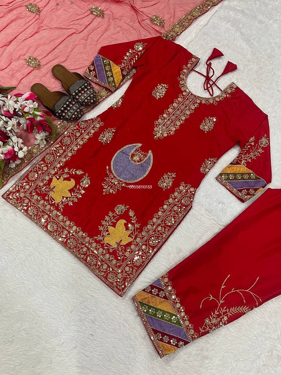 Designer Partywear Top Pant and Dupatta