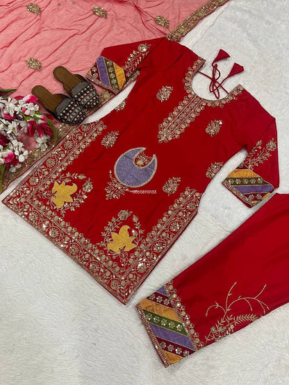 Designer Partywear Top Pant and Dupatta