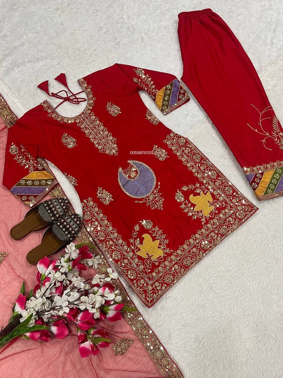 Designer Partywear Top Pant and Dupatta