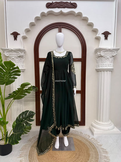 Designer Gown with Pant Set
