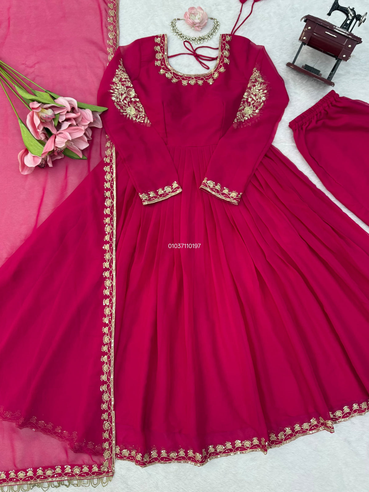 Designer Gown with Pant Set