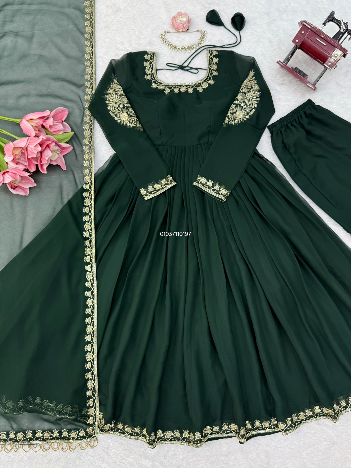 Designer Gown with Pant Set