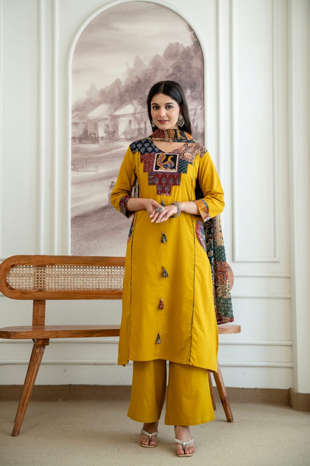 💫Easy Breezy Summer Cotton Kurta pent and Dupatta Sets*