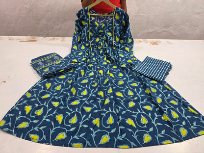New Anarkali kurta set with Angrakha style with side dorii attached heavy Tassel